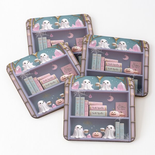 Item preview, Kawaii Magic Ghosts Coffee Bookshelf designed and sold by BriSher.