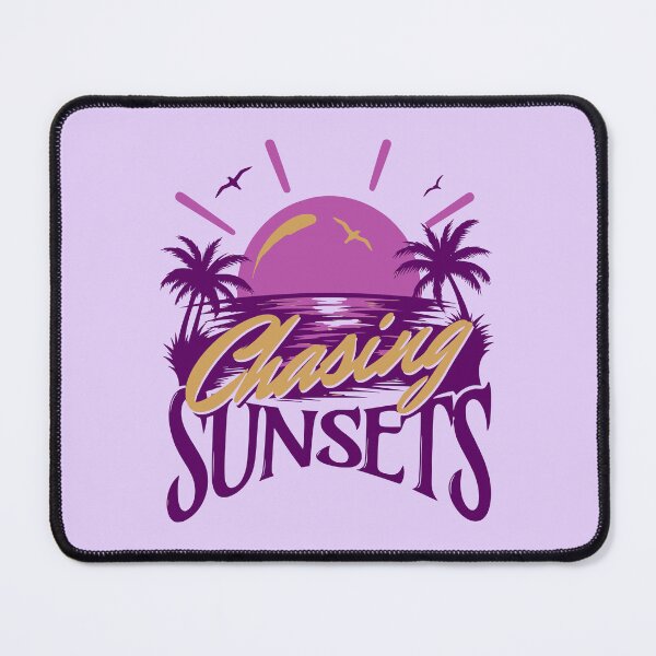 Item preview, Chasing Sunsets Retro 80s Synthwave Neon Purple Palm Tree Graphic designed and sold by illeN-Art-World.