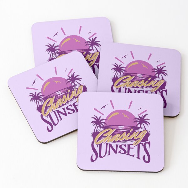 Item preview, Chasing Sunsets Retro 80s Synthwave Neon Purple Palm Tree Graphic designed and sold by illeN-Art-World.
