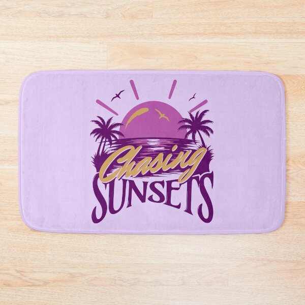 Item preview, Chasing Sunsets Retro 80s Synthwave Neon Purple Palm Tree Graphic designed and sold by illeN-Art-World.