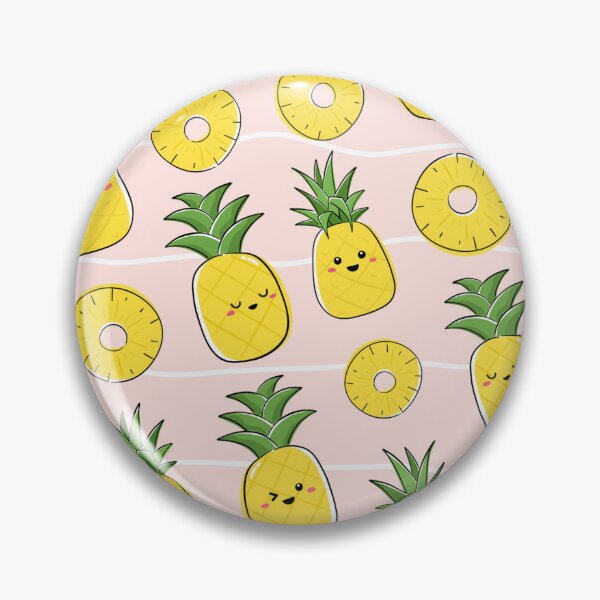 Artikelvorschau, Niedliches Ananas-Kunstwerk im Kawaii-Stil – Nahtloser Druck entworfen und verkauft von TheArtsyUniverse.
