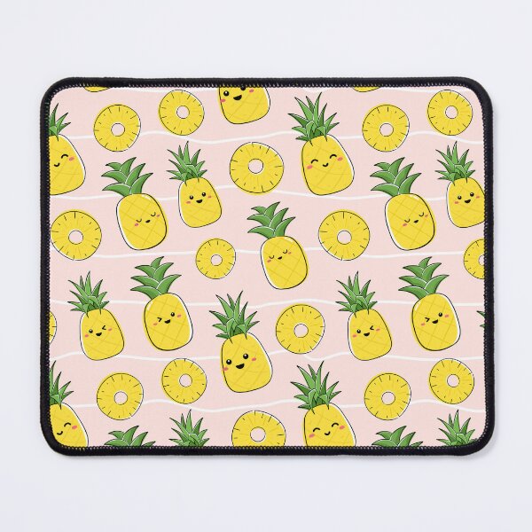 Item preview, Cute Pineapple Kawaii Style Artwork - Seamless Print designed and sold by TheArtsyUniverse.