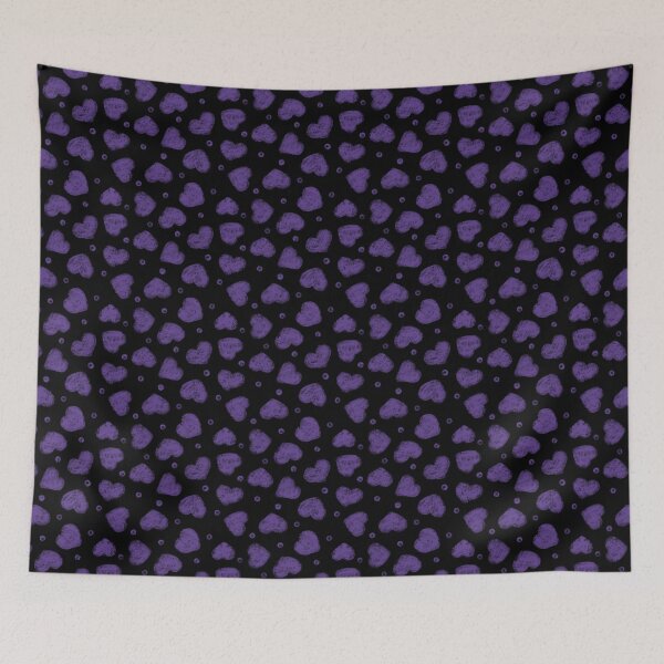 Item preview, Purple and Black Hearts pattern designed and sold by LAEC-Shop.