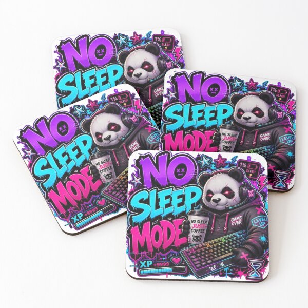 Item preview, NO SLEEP MODE Panda Gaming Sticker | Neon Gamer Bear Esports Streetwear Graphic Design designed and sold by Stylestickers55.