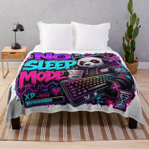 Item preview, NO SLEEP MODE Panda Gaming Sticker | Neon Gamer Bear Esports Streetwear Graphic Design designed and sold by Stylestickers55.