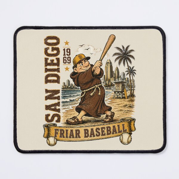 Item preview, San Diego Friar Baseball Vintage Mascot, Retro Coastal Baseball Fan Gift designed and sold by GhostDawgs.