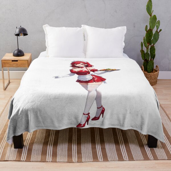 Item preview, Smiling red-haired maid presents a dish in classic anime style designed and sold by BiranoVule.