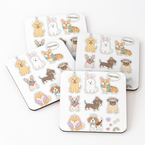 Item preview, Cute Dogs Sticker Sheet, Kawaii Puppy Art Poster, Pawsome Dog Lover Gift designed and sold by chanshoping.