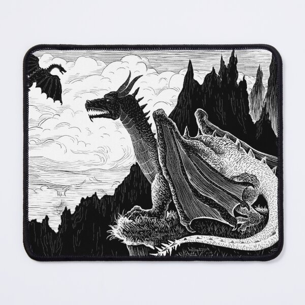 Item preview, Dragon Guardian Pen and Ink Illustration designed and sold by Nicoleta Dabija.