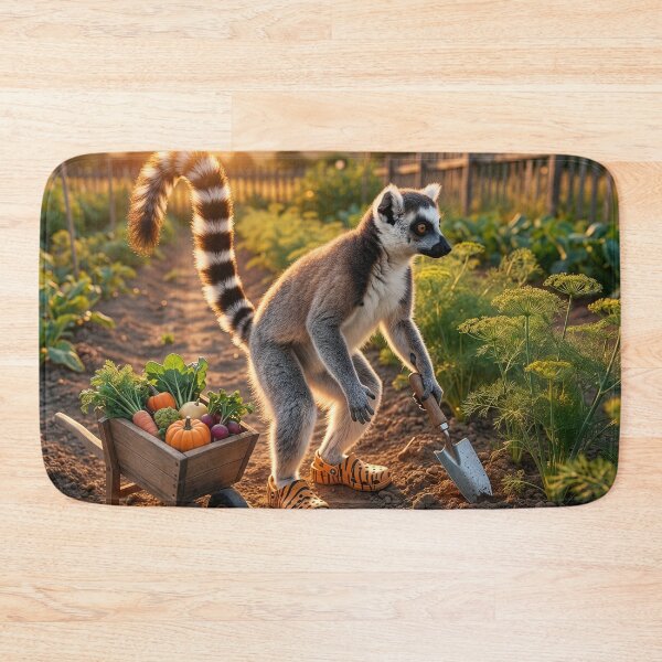 Item preview, Ring-Tailed Lemur Harvests Vegetables and Herbs designed and sold by Tridentulus.