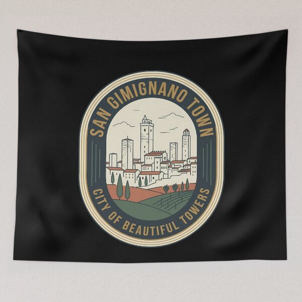Item preview, San Gimignano Italy Vintage Travel Emblem Towers designed and sold by k3rstman1.