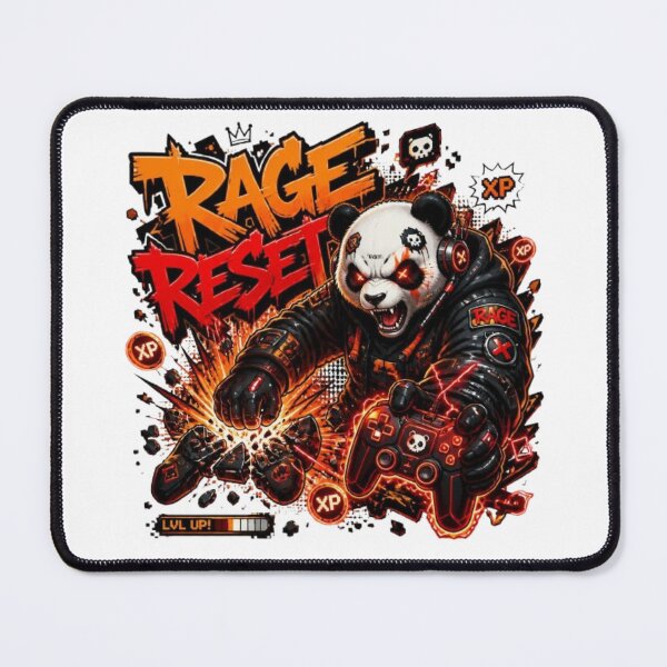 Item preview, RAGE RESET Panda Gaming Sticker | Neon Cyber Gamer Graphic Design designed and sold by Stylestickers55.