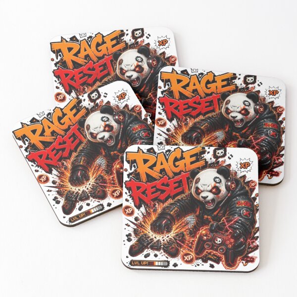 Item preview, RAGE RESET Panda Gaming Sticker | Neon Cyber Gamer Graphic Design designed and sold by Stylestickers55.