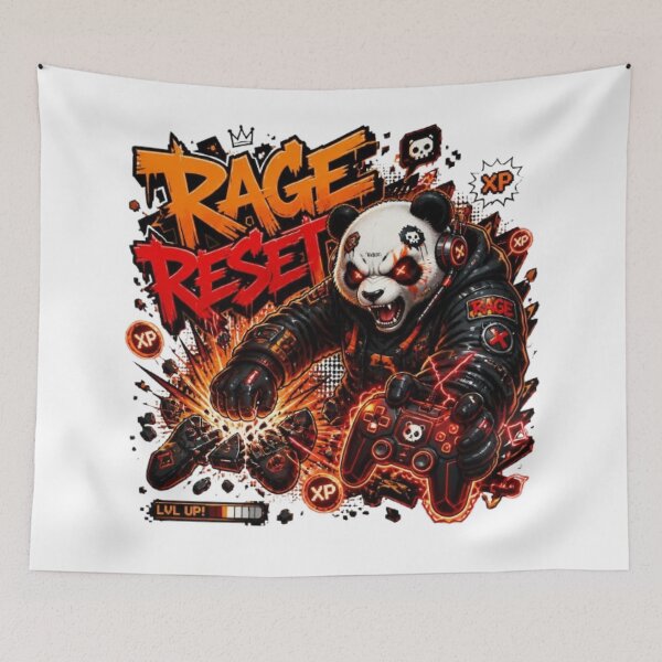 Item preview, RAGE RESET Panda Gaming Sticker | Neon Cyber Gamer Graphic Design designed and sold by Stylestickers55.
