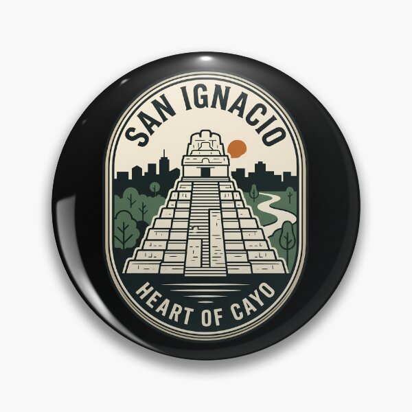 Item preview, San Ignacio Belize Mayan Ruins Vintage Travel Emblem designed and sold by k3rstman1.