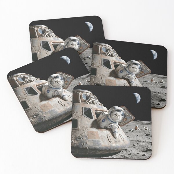 Item preview, Astronaut cat on the moon, space exploration, cosmic art designed and sold by TheCoolCatsMx.