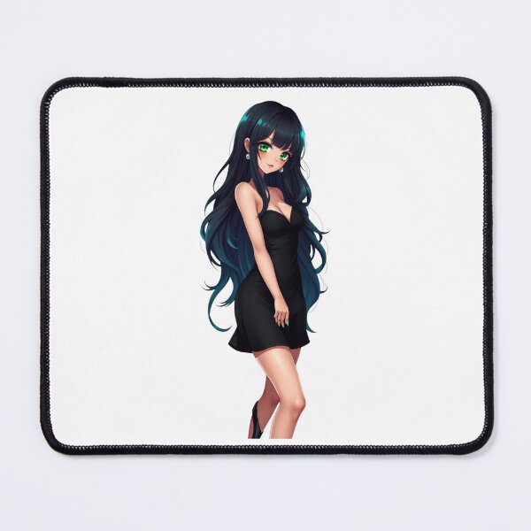 Item preview, Elegant anime girl stands gracefully wearing a sleek black dress designed and sold by BiranoVule.