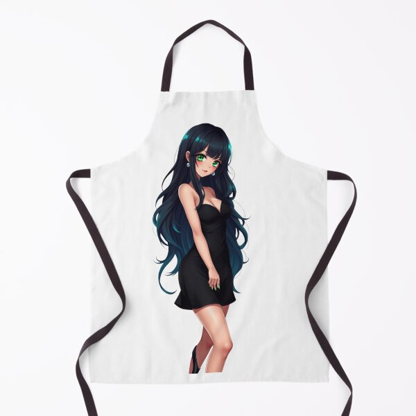 Item preview, Elegant anime girl stands gracefully wearing a sleek black dress designed and sold by BiranoVule.