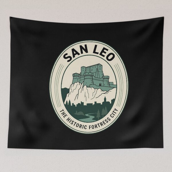 Item preview, San Leo Italy Fortress Vintage Travel Emblem designed and sold by k3rstman1.