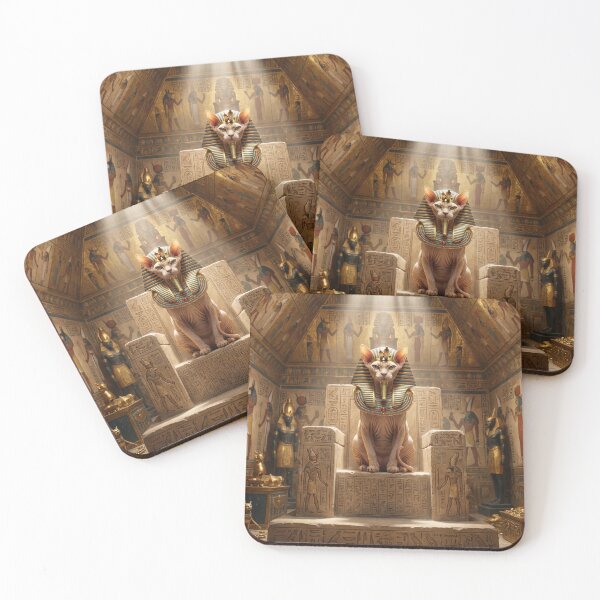 Item preview, Egyptian pharaoh cat, majestic mythological art and ancient decoration designed and sold by TheCoolCatsMx.