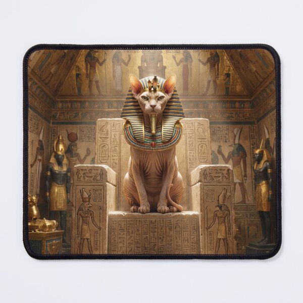 Item preview, Egyptian pharaoh cat, majestic mythological art and ancient decoration designed and sold by TheCoolCatsMx.