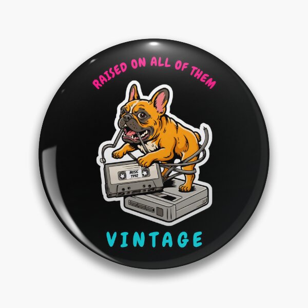 Item preview, Raised On All Of Them Vintage French Bulldog 90s Cassette Tape designed and sold by LeSoniPapaPrint.