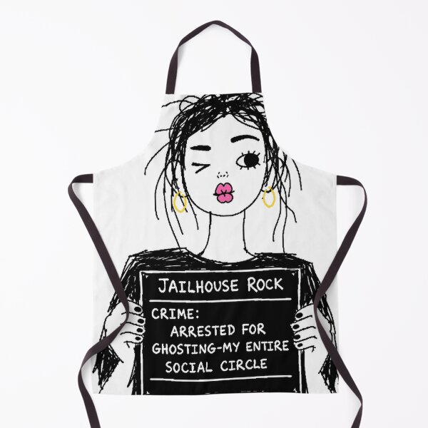 Item preview, Arrested for Ghosting Everyone | Funny Mugshot Doodle Sticker & T-Shirt Design designed and sold by designbyuzi.
