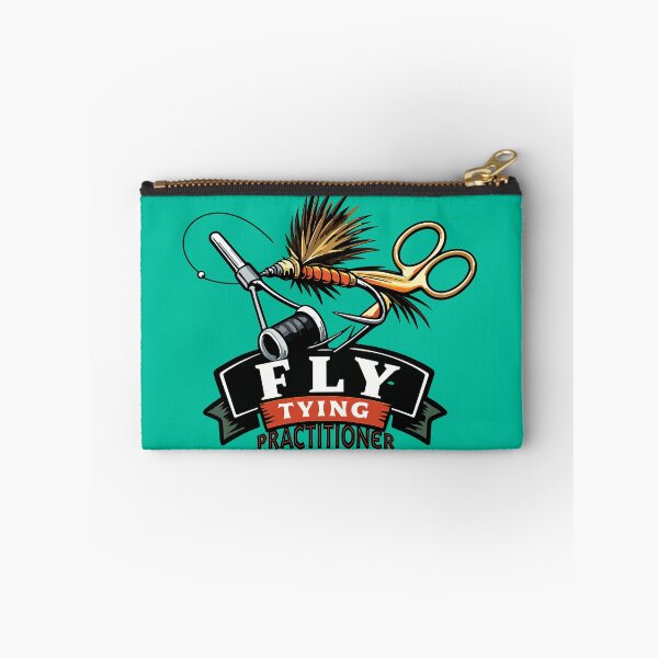 Item preview, Fly tying illustration, logo style, text "Fly Tying Practitioner". designed and sold by Art-Horizon.