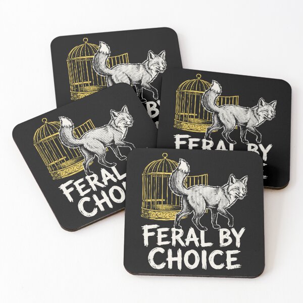 Item preview, Feral By Choice Fox Open Cage Grunge Dark Humor Art designed and sold by cabana.space.