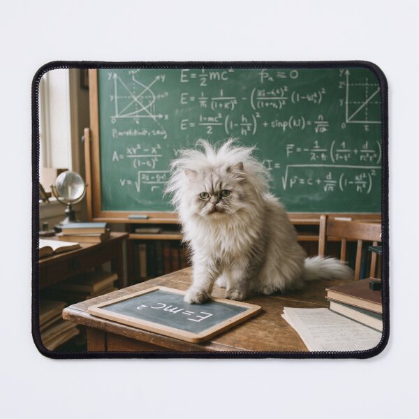 Item preview, Genius scientist cat with formula on blackboard physics and mathematics designed and sold by TheCoolCatsMx.