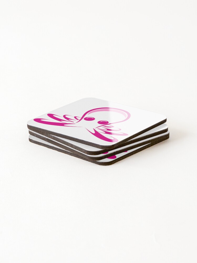 Thumbnail 4 of 5, Coasters (Set of 4), Pink Octopus designed and sold by Risa-C.