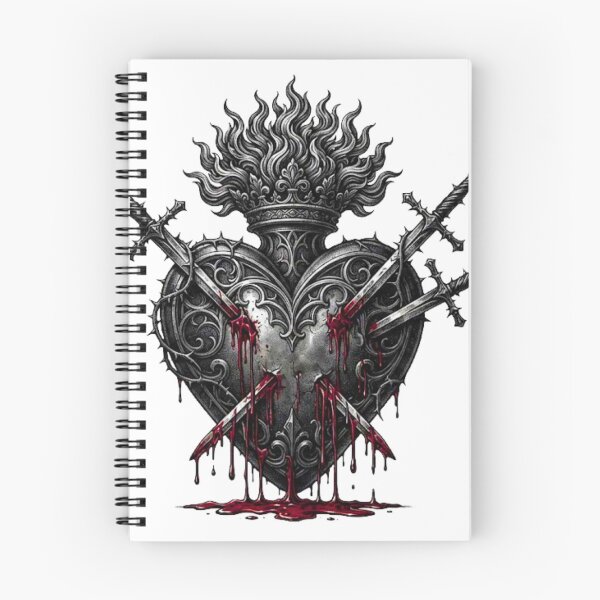 Item preview, Pierced Gothic Sacred Heart - Dark Blackwork Aesthetic designed and sold by FRADEX STORE.