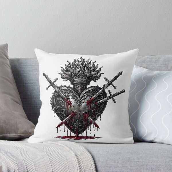 Item preview, Pierced Gothic Sacred Heart - Dark Blackwork Aesthetic designed and sold by FRADEX STORE.