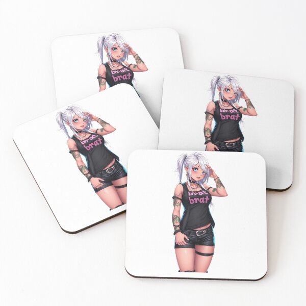 Item preview, Punk-style anime girl with white hair poses confidently in streetwear designed and sold by BiranoVule.