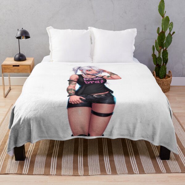 Item preview, Punk-style anime girl with white hair poses confidently in streetwear designed and sold by BiranoVule.