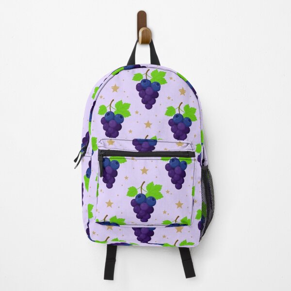 Item preview, Purple Grapes Backpack – Cute Grape Pattern Bag with Golden Stars designed and sold by Prime Wardrobe.