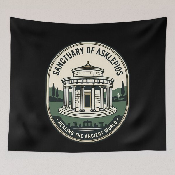 Item preview, Ancient Greek Sanctuary of Asklepios Vintage Travel Emblem designed and sold by k3rstman1.
