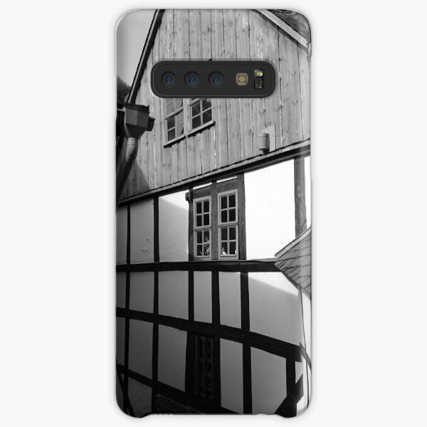 Fachwerkhaus in Stolberg / Harz in schwarz-weiß Samsung Galaxy Leichte Hülle