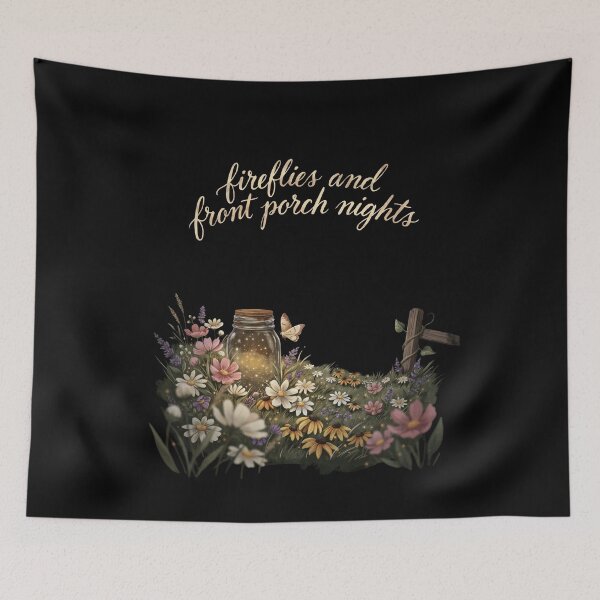 Item preview, Fireflies and Front Porch Nights Country Summer Vintage Floral Mason Jar designed and sold by Redgiant87x.