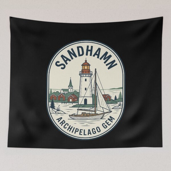 Item preview, Sandhamn Sweden Stockholm Archipelago Vintage Travel Emblem designed and sold by k3rstman1.