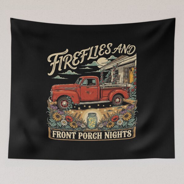 Item preview, Fireflies and Front Porch Nights Farmhouse Rustic Floral Vintage designed and sold by Redgiant87x.