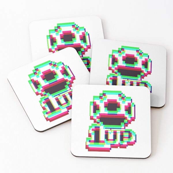 Item preview, 1up Mushroom Negative Synthwave 3 - White designed and sold by animinimal.