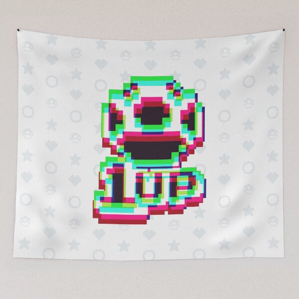 Item preview, 1up Mushroom Negative Synthwave 3 - White designed and sold by animinimal.