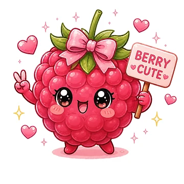 Artwork thumbnail, Berry Cute Raspberry by KiriStudio