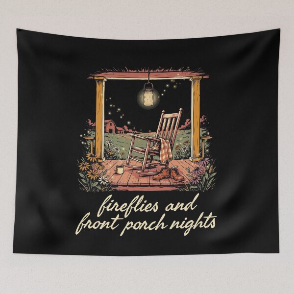 Item preview, Fireflies and Front Porch Nights Rustic Farmhouse Mason Jar Floral Summer designed and sold by Redgiant87x.