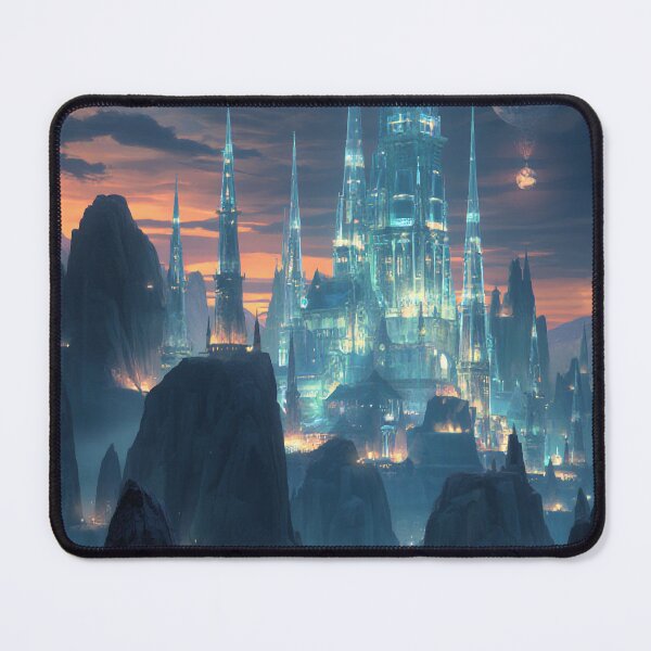 Item preview, Glowing Crystal Spire City Fantasy Skyline designed and sold by StudioForge.