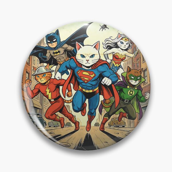 Item preview, Cat Justice League designed and sold by Cathedral of Curiosity.