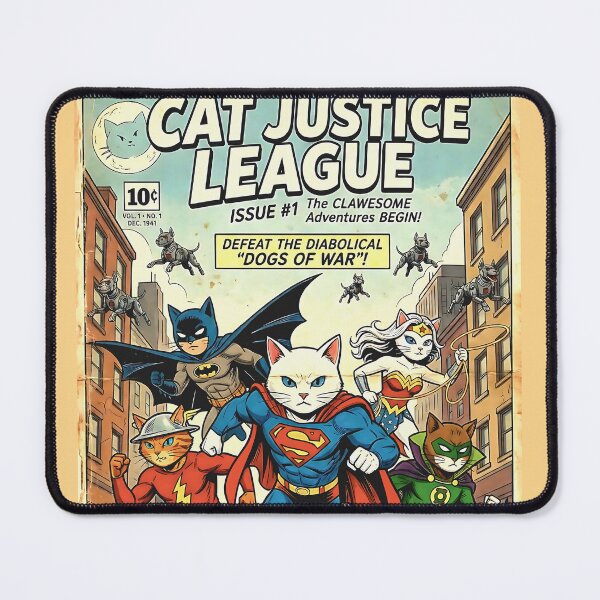 Item preview, Cat Justice League designed and sold by Cathedral of Curiosity.