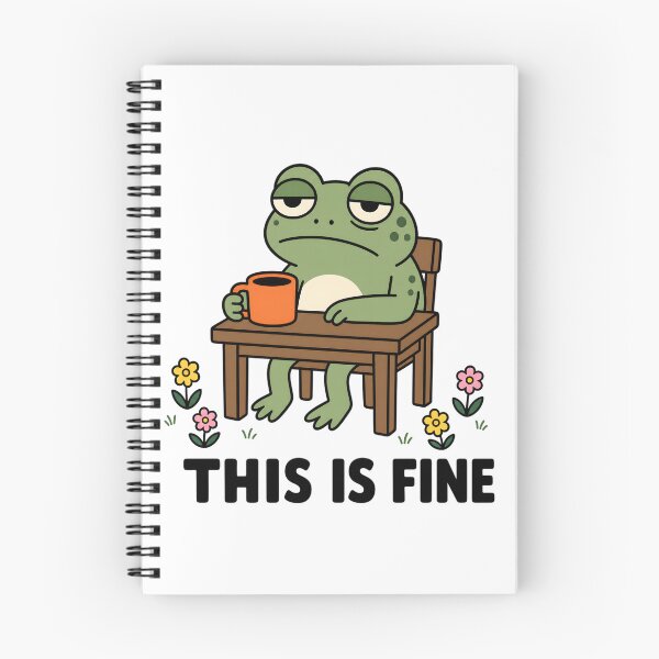 Item preview, This Is Fine Frog Coffee Meme Sarcastic Snarky Design designed and sold by StitchAndSnarkCo.