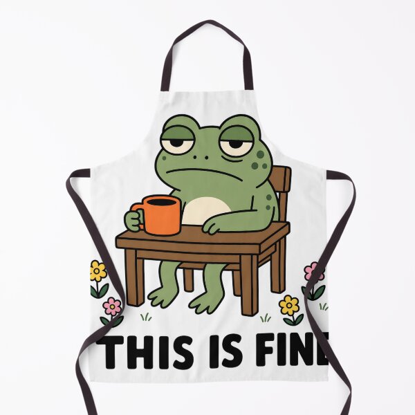 Item preview, This Is Fine Frog Coffee Meme Sarcastic Snarky Design designed and sold by StitchAndSnarkCo.